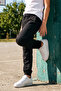 Boy's Sweatpants with Elastic Waist and Cuffs and 2 Pockets 2105 Black