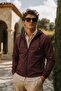 Men's Trend Casual Lined Burgundy Raincoat & Windbreaker