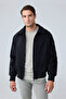Men's Oversize Bomber Suede Jacket Black 4343Dngr - 5