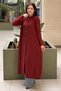 Crochet Knitwear Ribbed Detailed Max Size Mercerized Cardigan