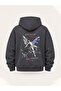 Unisex Men's and Women's Fall Forward Design Text Printed Oversize 3 Thread Hooded Sweatshirt - 4