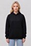Black Unisex Phenomena Printed Hooded Oversize Patterned Fabric Sports Sweatshirt Hzlkapbas23Ssweat - 3
