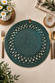 Decorative Single Placemat Patterned Tricot Model Round American Style Placemat Knitted Placemat Handmade Stylish Table Decoration Dining Table Breakfast Table Tableware Decor Home and Kitchen Accessory