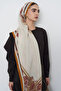 Embroidered floss viscose shawl - orange - 5