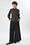 Plaid Patterned Waist Pleated Shirt Brown - 2