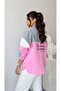 Women's Denim Mix Jacket Soft Modern Blue Pink (Vt-1408) - 2