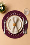 Decorative Single Placemat Patterned Tricot Model Round American Style Placemat Knitted Placemat Handmade Stylish Table Decoration Dining Table Breakfast Table Tableware Decor Home and Kitchen Accessory