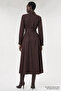 Satin Surface Belted Regular Midi Dress - 7
