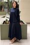 Crochet Knitwear Embroidered Blouse and Hemmed Skirt Set