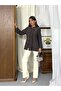 Suede Flowy Shirt with Birit Tie Front 0168 - Brown - 2