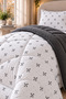 Double-Sided Single Duvet Set White - Black - 2