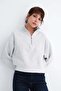 Zippered Collar Sweatshirt S10741 - 4