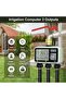 Sprinkler Timer 3 Zone with Brass Inlet Watering Timer for Garden Hose Programmable Water Timer with - 2