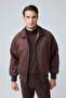 Men's Oversize Bomber Suede Jacket Light Brown 4343Dngr - 5