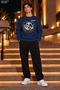 Men's Crazy Panda Figured and Bamboo Detailed Crew Neck Casual Regular Fit Sweatshirt