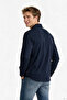 Men's Navy Blue Regular Fit Shirt - 3