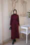 Burgundy Mercerized Stone Embellished Knitwear Dress - 2