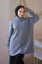 Smoked Corsman Knitwear Tunic with Sleeves and Shoulder Stones - 4