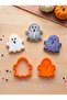 Halloween 6-Piece Cookie Mold Set |   Bat, Pumpkin, Witch Hat, Cauldron, Ghost, Vampire - 5