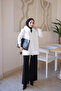 Cream Soft Fur Collared Angora Knitwear Cardigan - 2