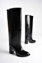 Women's Winter Black 2-in-1 Detachable Heel Thick Heeled Boots and Ankle Boots - 5