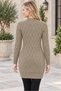 Women's V-Neck Long Sleeve Buttoned Chain Knit Patterned Embossed Stylish Elegant Soft Casual Mink Long Knitwear Cardigan - 3