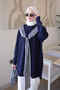 Navy Blue Scarf Detailed Casual Knitwear Tunic