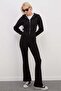 3 Threaded Non-Threaded Elastic Waist Flare Leggings - 5