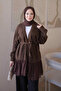 Brown Chiffon Detailed Soft Knit Cardigan