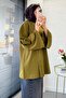 Premium Asymmetrical Cut Waist-Tie Blouse - Oil Green - 7
