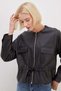 Belt-Tied, Zippered, Double-Pocket Faux Leather Jacket - 6