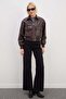 Double Pocket Polo Collar Faux Leather Bomber Jacket - 3