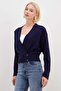 Double-Breasted Collar Casual Knitwear Cardigan - 2