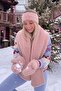 Pink Color Teddy Lamb Shoulder Shawl Scarf