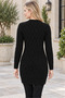 Women's V-Neck Long Sleeve Buttoned Chain Knit Patterned Embossed Stylish Elegant Soft Casual Black Long Knitwear Cardigan - 3
