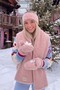 Pink Color Teddy Lamb Shoulder Shawl Scarf - 4