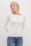 Basic Boat Neck Slim Fit Blouse - 6