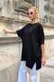 Black Oversize Knitwear Blouse - 3