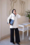 Cream Soft Fur Collared Angora Knitwear Cardigan - 3