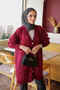 Burgundy Buttoned Glittery Knitwear Cardigan - 4