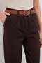 Herringbone Patterned Belted Carrot Cut Pants - 5
