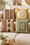 Double-Sided Ethnic Patterned 4-Piece Throw Pillow Cover Set (43X43 cm) - 2