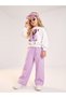 Girl's Dog Printed Sweatshirt and Wide-Leg Sweatpants Set - 2
