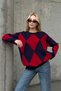 Red Navy Blue Baklava Knitwear Sweater - 2