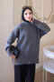 Anthracite Crew Neck Oversize Knit Sweater
