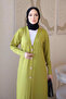 Oil Green Buttoned Mercerized Cardigan - 3