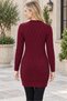 Women's V-Neck Long Sleeve Buttoned Chain Knit Patterned Embossed Stylish Elegant Soft Casual Burgundy Long Knitwear Cardigan - 3