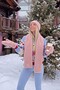 Pink Color Teddy Lamb Shoulder Shawl Scarf - 2