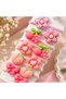 Colorful Hair Clip Set with Flower and Heart Figures, Children's Hair Ties, 10 Pieces - Pink - 3