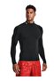 Men's Black Ua Hg Armour Comp Mock Ls Tshirt
